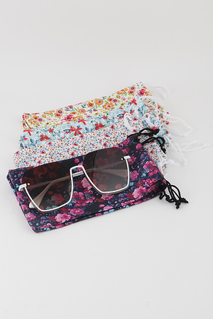 Multi Flower Sunglasses Pouch Bag