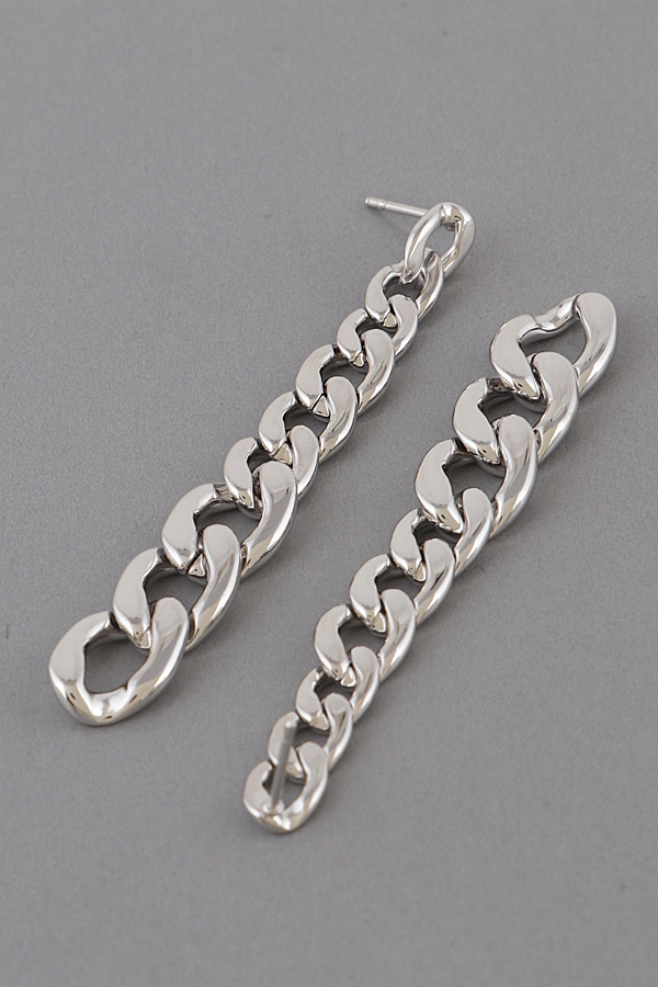drop chain earrings silver