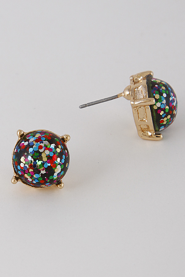 24866 GOLD MULTI Round Sparkle Pendant Earrings 8BBC10 Stud Earrings
