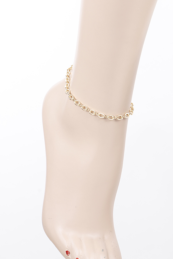 42428 GOLD Pattern Engraved Anklet