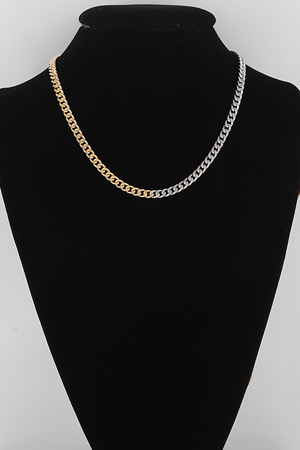 Gold and silver two tone chain necklace Clearance