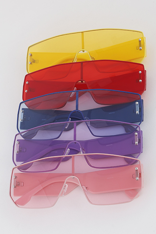 4955COL MULTICOLOR See Through Shield Sunglasses