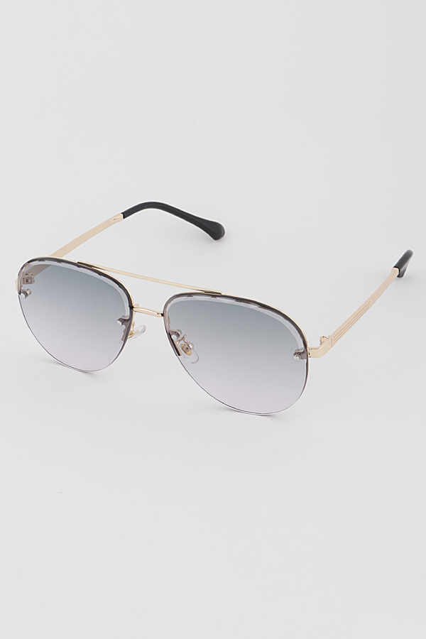 58163 MIX COLOR Half Frame Aviator Sunglasses