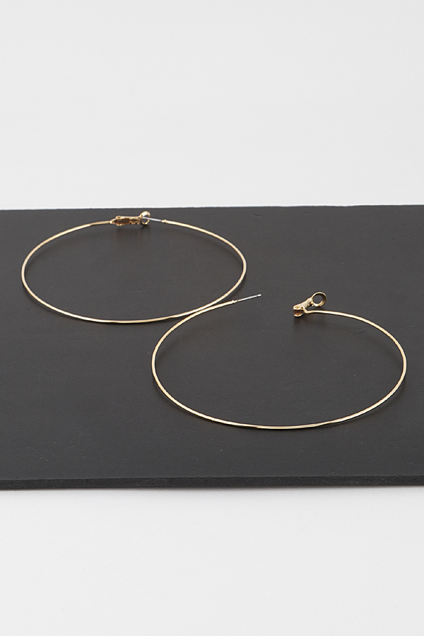74039 GOLD Large Thin Hoop Earrings