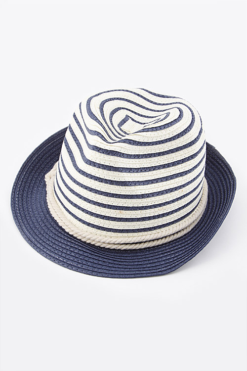 HC1047 Fedora String Hat With Rope And Stripes 6BAG Fedora/Cowboy