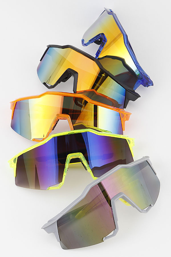7813 MULTICOLOR Polarized Shield Sunglasses