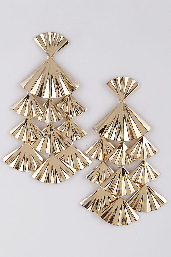 78E2918 GOLD Hammered Metallic Earrings 9BAC6 - Dangle Earrings