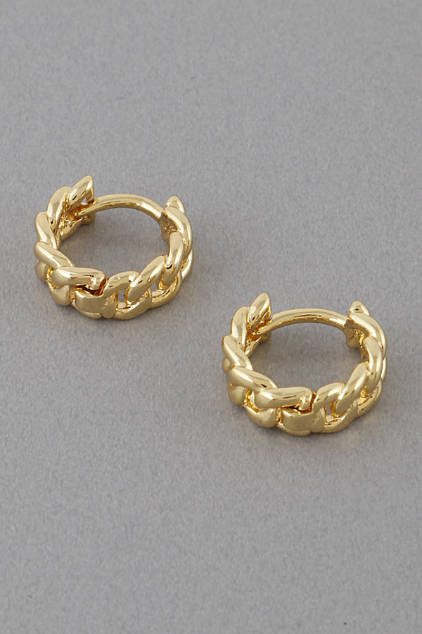 82134 GOLD Chain Hoop Earrings 9JBA10 Stud Earrings