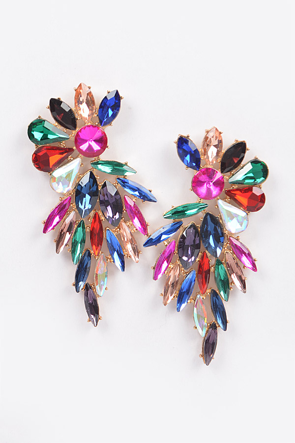 AME3120 MULTICOLOR Rhinestone Earring Stud Earrings