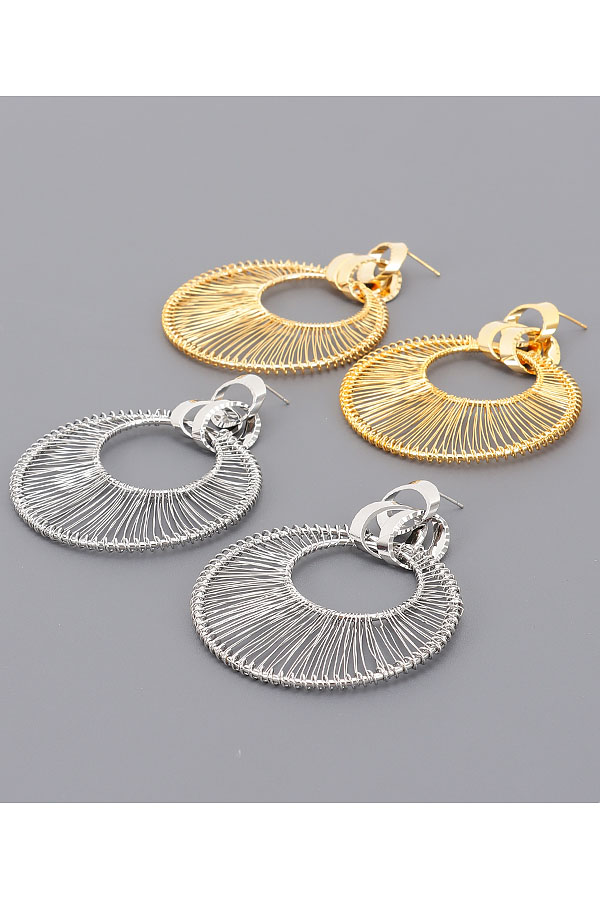 AME3836 GOLD Metal Vintage Earring - Earrings