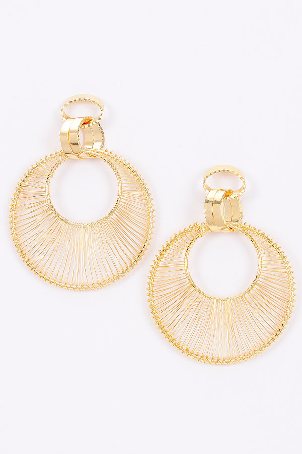 AME3836 GOLD Metal Vintage Earring - Earrings