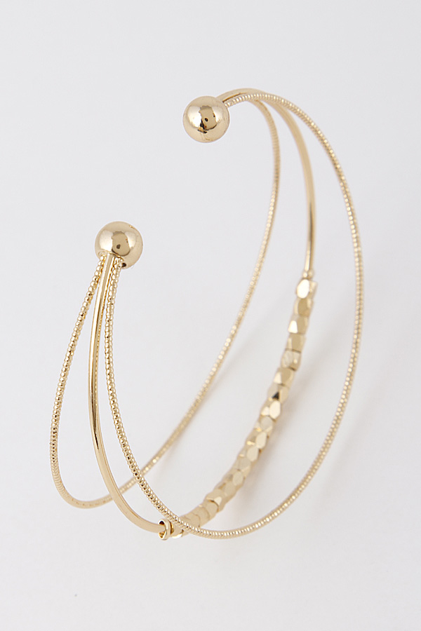 B6490 GOLD Simple 3 layer Cuff Bracelet 8DCA5 Cuff/Stretch