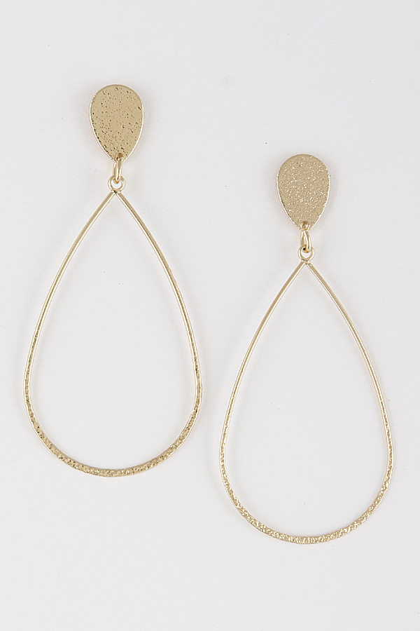 E0607 GOLD Thin Teardrop Daily Earrings 8ICD4 Dangle Earrings