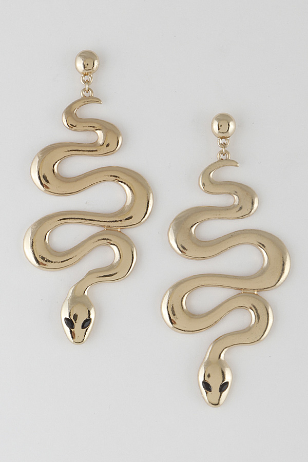 ELE1542 GOLD Snake Drop Earrings 9JBA9 Dangle Earrings