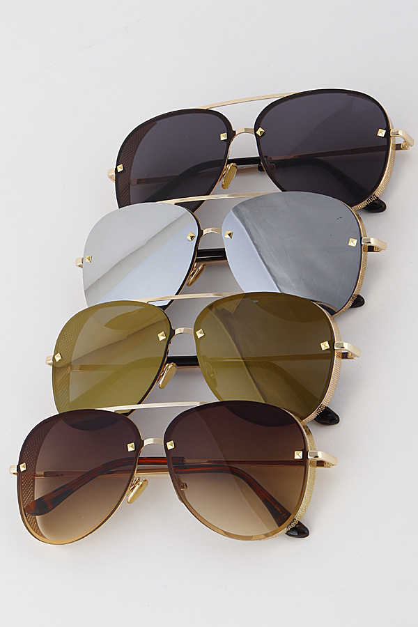 F1010 MIX COLOR Aviator Sunglasses with Side Shades