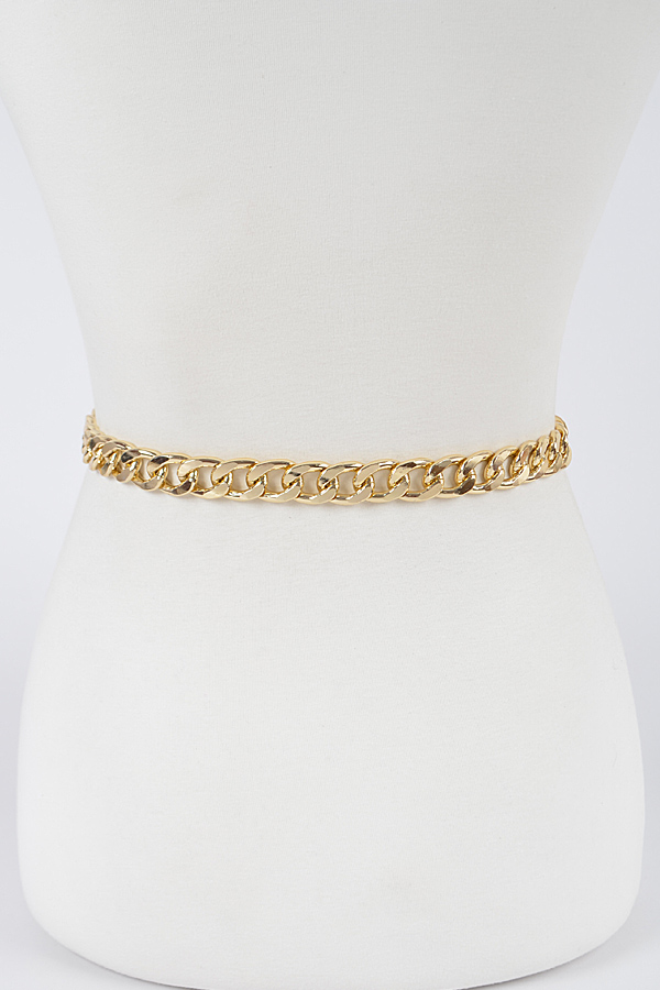 HB7670 GOLD Monotone Plus Size Chain Belt Plus Size Belt