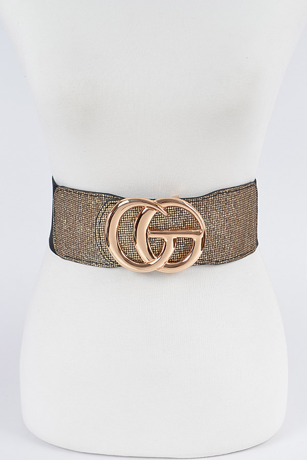 HB8109 GOLD Shinny Plus Size Belt.