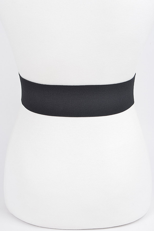 HB8355 BLACK GOLD Rhinestone Buckle Plus Size Elastic Belt Plus Size Belt