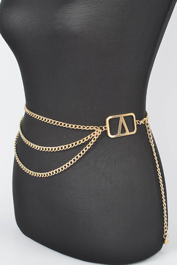 Metallic Layered Waist Chain Belt