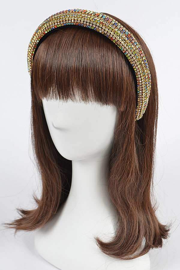HHA2007 MULTICOLOR Multi Color Stone Headband Hair Goods