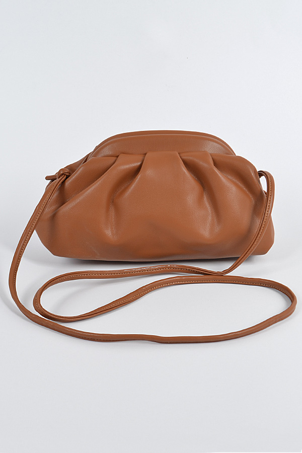 HPC3017 CAMEL Leather Cross Body Strap Clutch. Clutch & Wallet