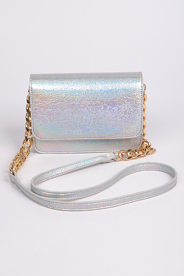 HPC3027 SILVER Shoulder Strap Leather Clutch Clutch & Wallet