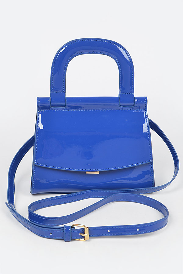 HPC5373 BERRY Patent Leather Top Handle Clutch Newly Updated Fashion