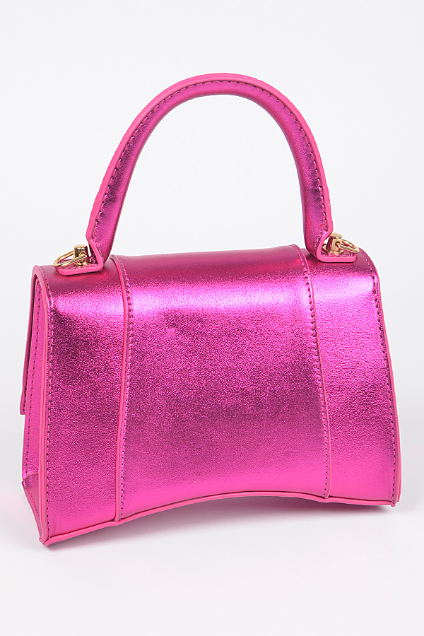 HPC5631 BLUE Metallic PU Top Handle Bag Clutch & Wallet