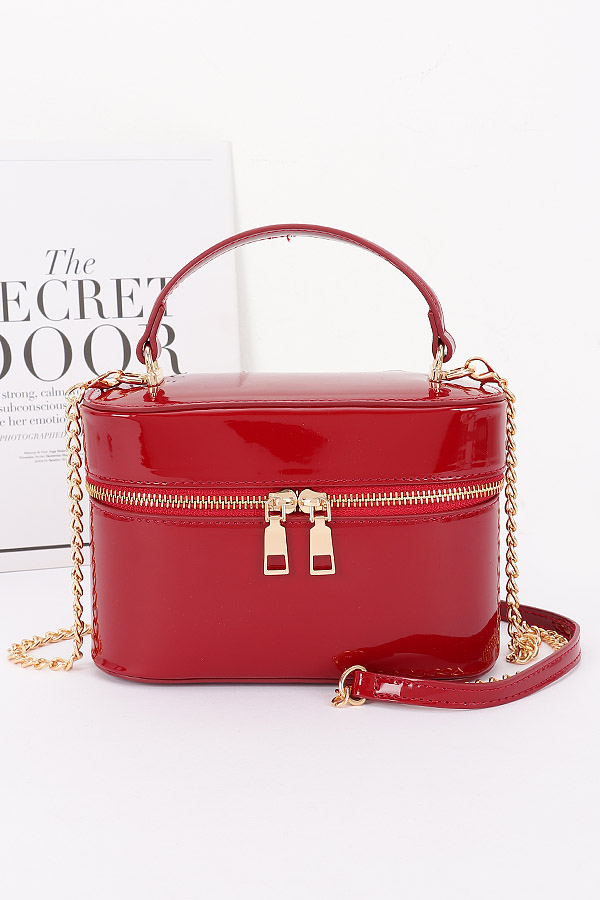 HPC6711 LEOPARD Enamel Faux Leather Cosmetic Bag - Newly HPC6711 LEOPARD Enamel Faux Leather Cosmetic Bag - Newly