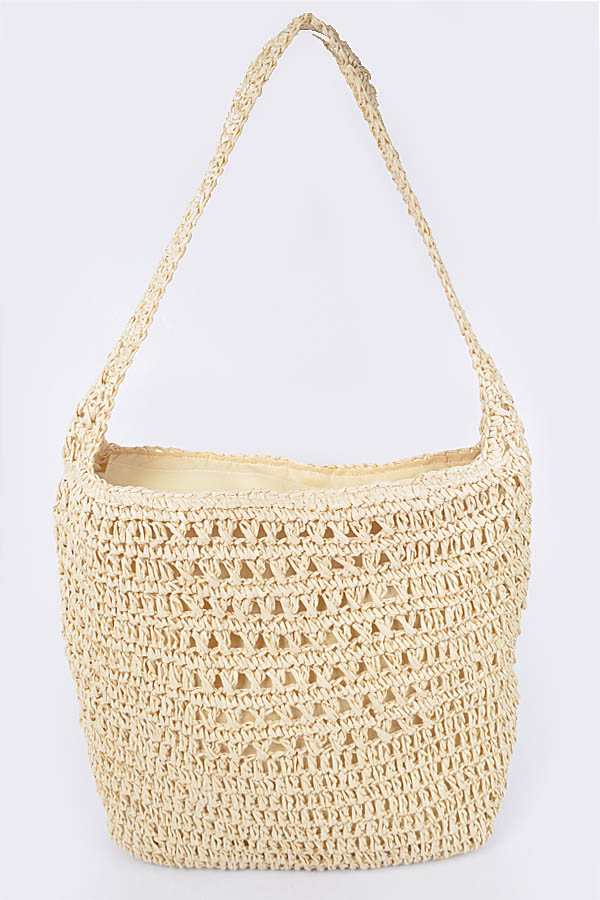 HPP1128 KHAKI Faux Straw Oversized Shoulder Bag Newly Updated Fashion