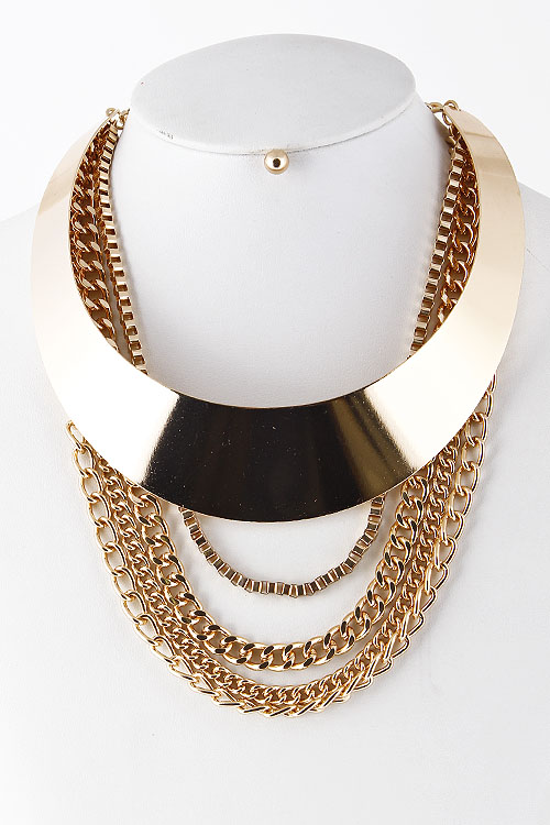 JS3002 GOLD Metal Collar Plate Box 