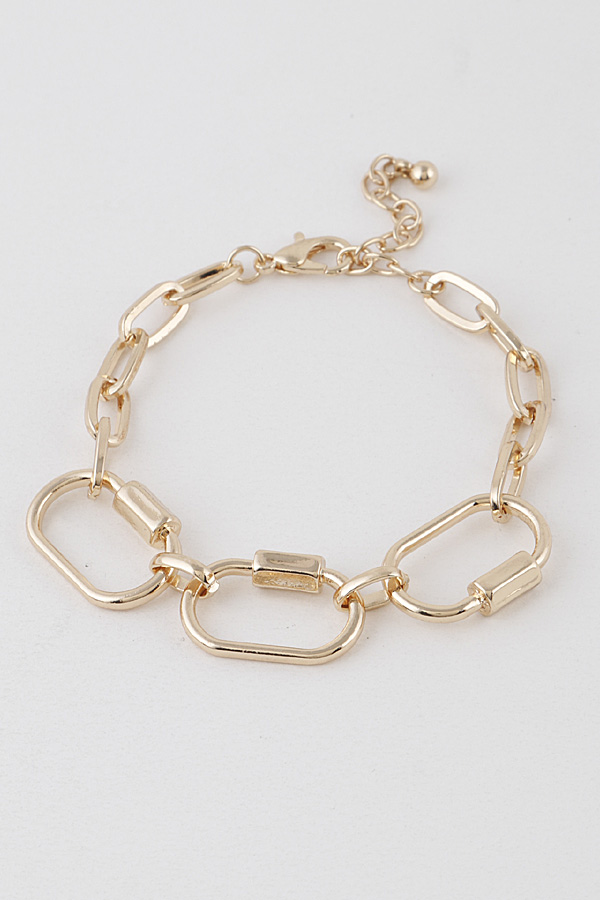 MB4069 GOLD Triple Locks Bracelet - Chain/Strand