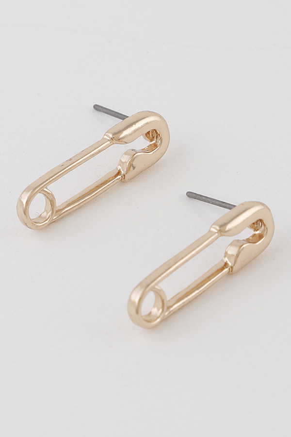 ME5077 GOLD Paper Clip Stud Earrings