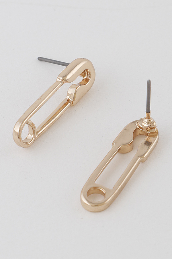 ME5077 GOLD Paper Clip Stud Earrings