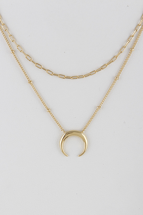 ON6679 GOLD Crescent Moon Classic Necklace 9ECA8 - Chain Necklaces