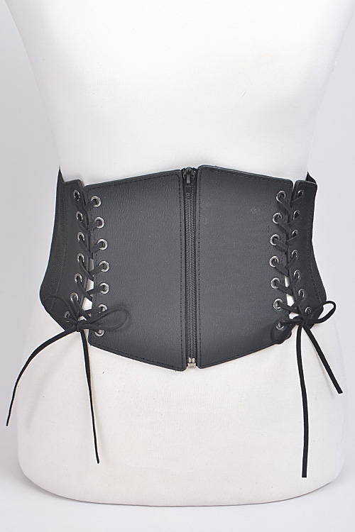 PB6846 BLACK Thick Zipper Belt. - Fashion Belts