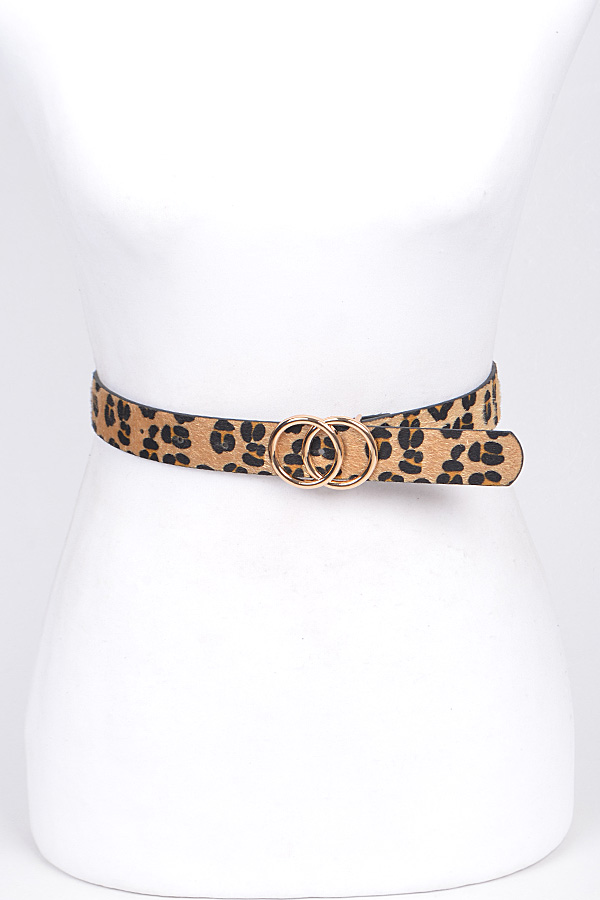 PB7122 BROWN Leopard Print Belt. - Fashion Belts