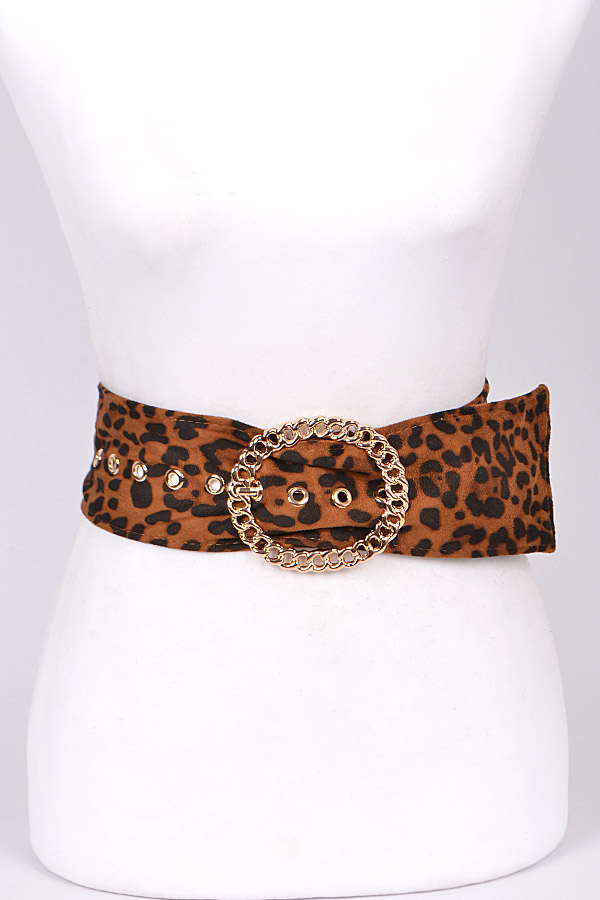 PB7363 LEOPARD Leopard Print Belt - Fashion Belts