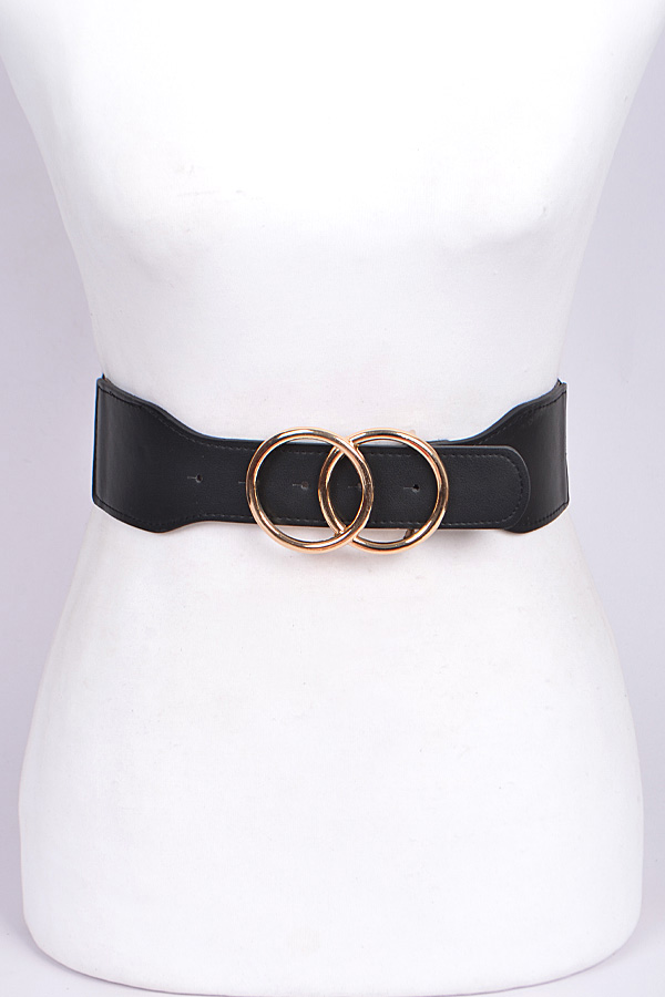 PB7370 BLACK Double Circle Lovely Belt Fashion Belts