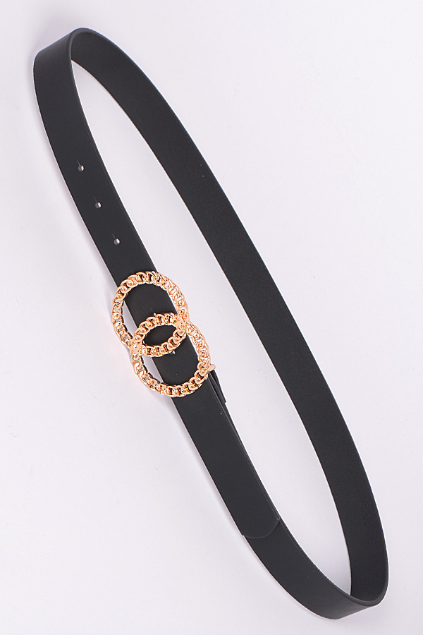 PB7390 RED Two Hoop Belt Fashion Belts