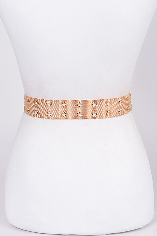 PB7582 GOLD Reverse Studded Luxury Belt. - Fashion Belts
