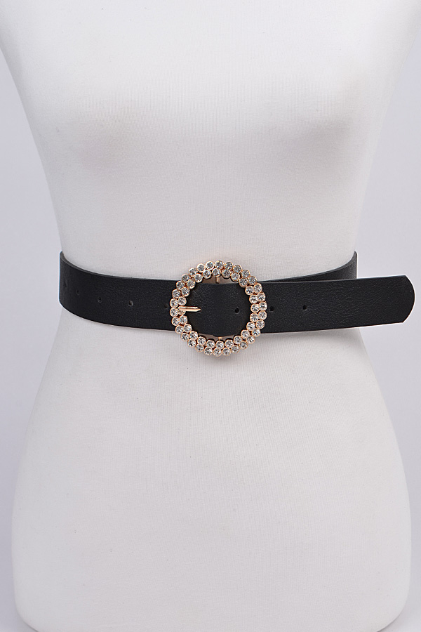 PB7852 BLACK Limestone Round Belt - Fashion Belts
