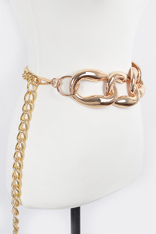 PB8047 GOLD Extra Oversized Link Chain Belt. Chain Belts