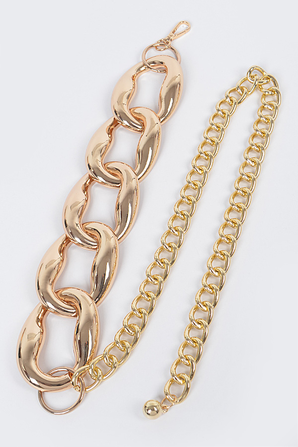 PB8047 GOLD Extra Oversized Link Chain Belt. Chain Belts