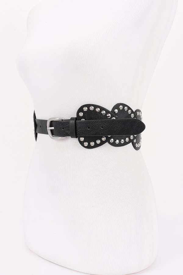 【13MONTH】Western Stud Belt (BLACK) PB8913 BLACK Western - Style Studded Belt - Belts