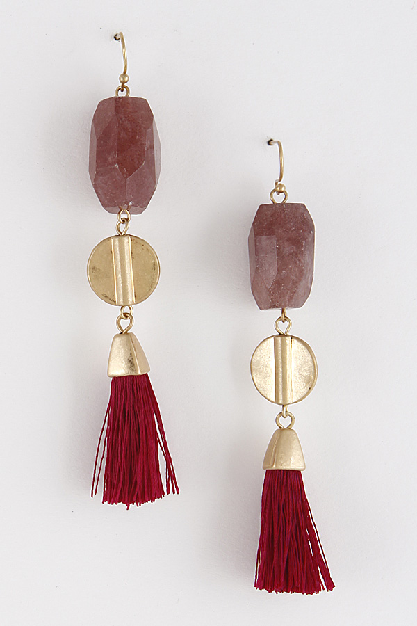 PLE3198 WINE Asian Style Earrings 8IBC2 Dangle Earrings