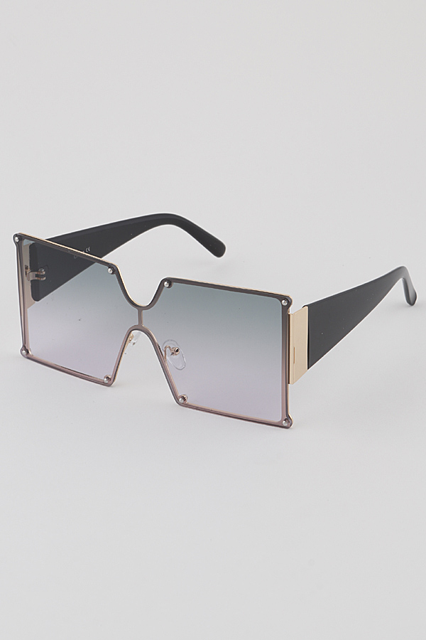 POP9043 MULTICOLOR Rectangular Frame Shield Sunglasses