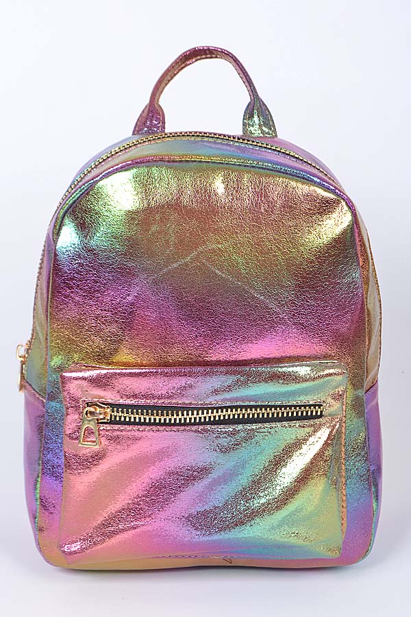 PP6685 MULTICOLOR Rainbow Inspired Backpack With Zipper.