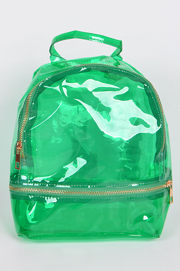 green clear backpack