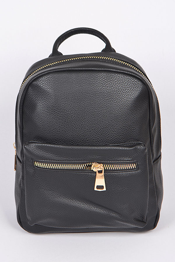 PP6809 BLACK Plain Backpack With Zipper